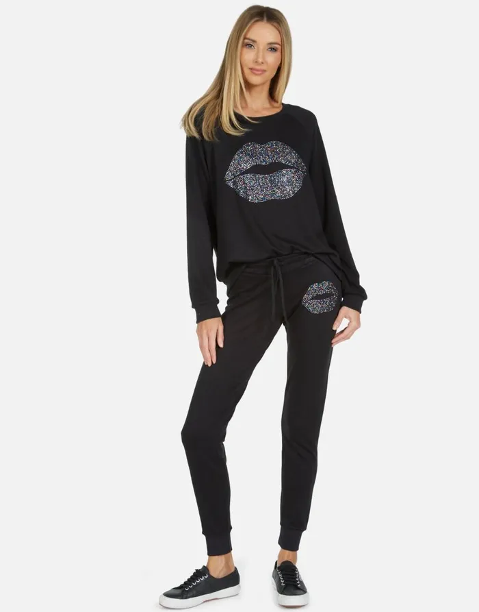 Women039s Noleta Sprinkle Lip Black Lauren Moshi Long Sleeve