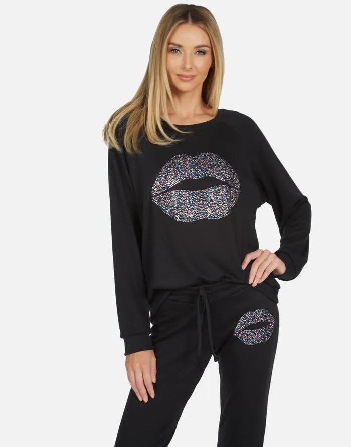 Women039s Noleta Sprinkle Lip Black Lauren Moshi Long Sleeve