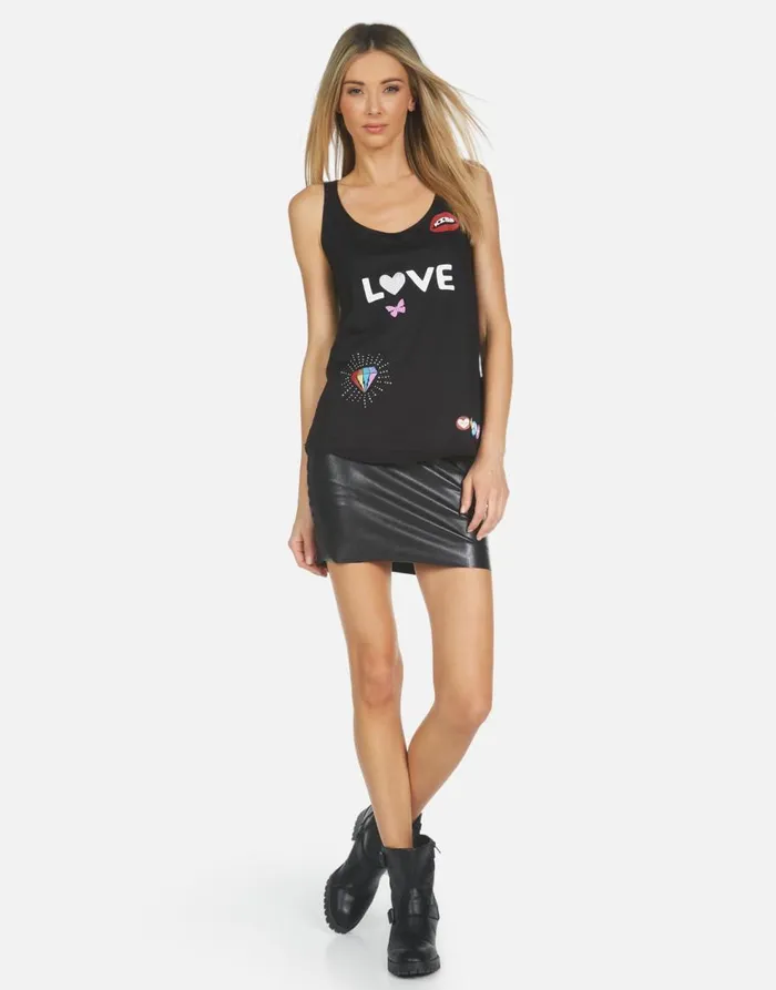 Women039s Parson Crystal Love Elements Black Lauren Moshi Tanks