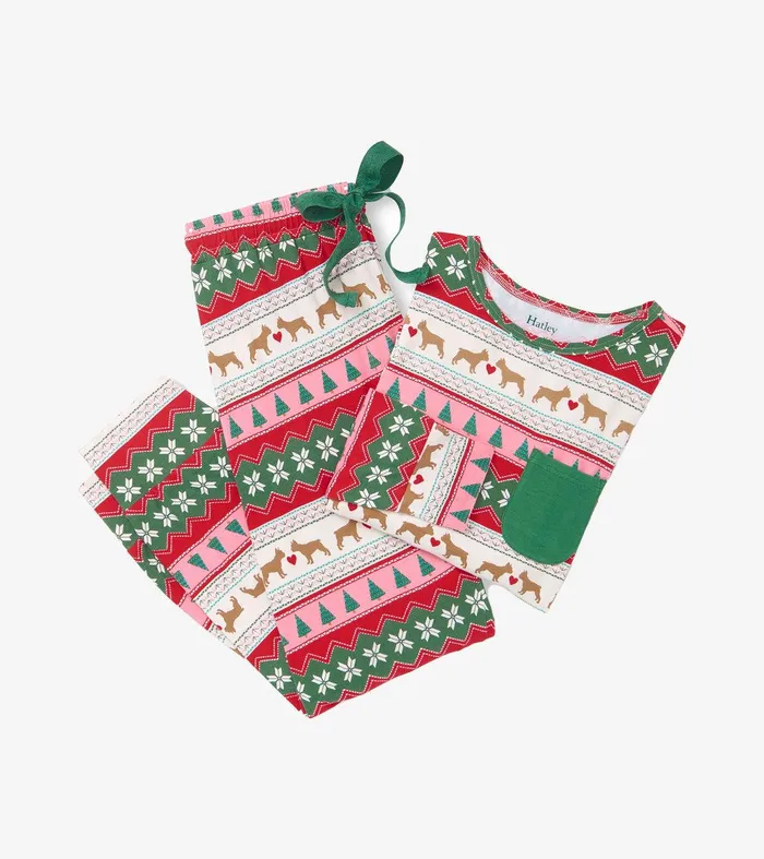 Women039s Puppy Hearts Fairisle Bamboo Pajama Set Hatley