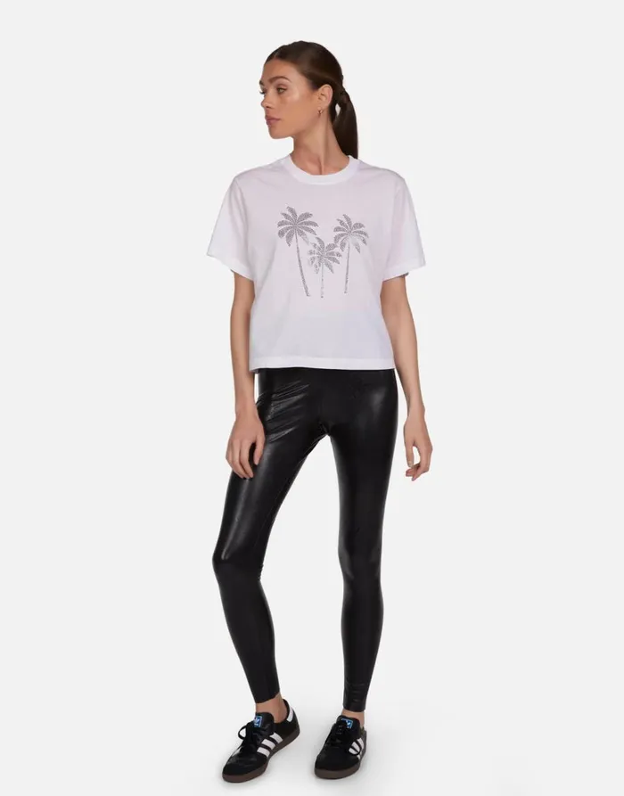 Women039s Rue Crystal Palm Trees White Lauren Moshi Short Sleeve