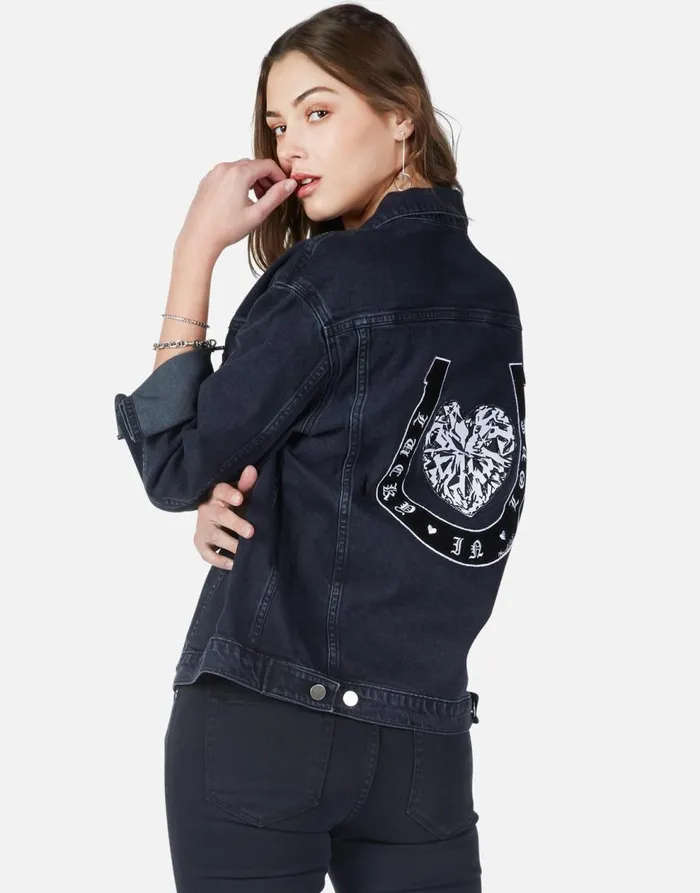 Women039s Spencer Lucky In Love Vintage Black Lauren Moshi Jackets