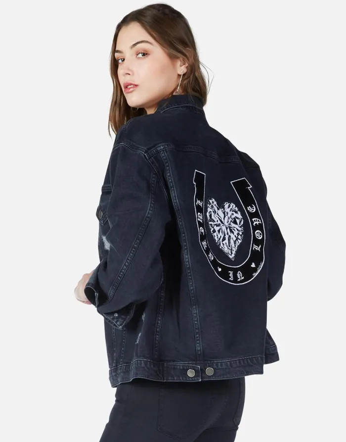 Women039s Spencer Lucky In Love Vintage Black Lauren Moshi Jackets