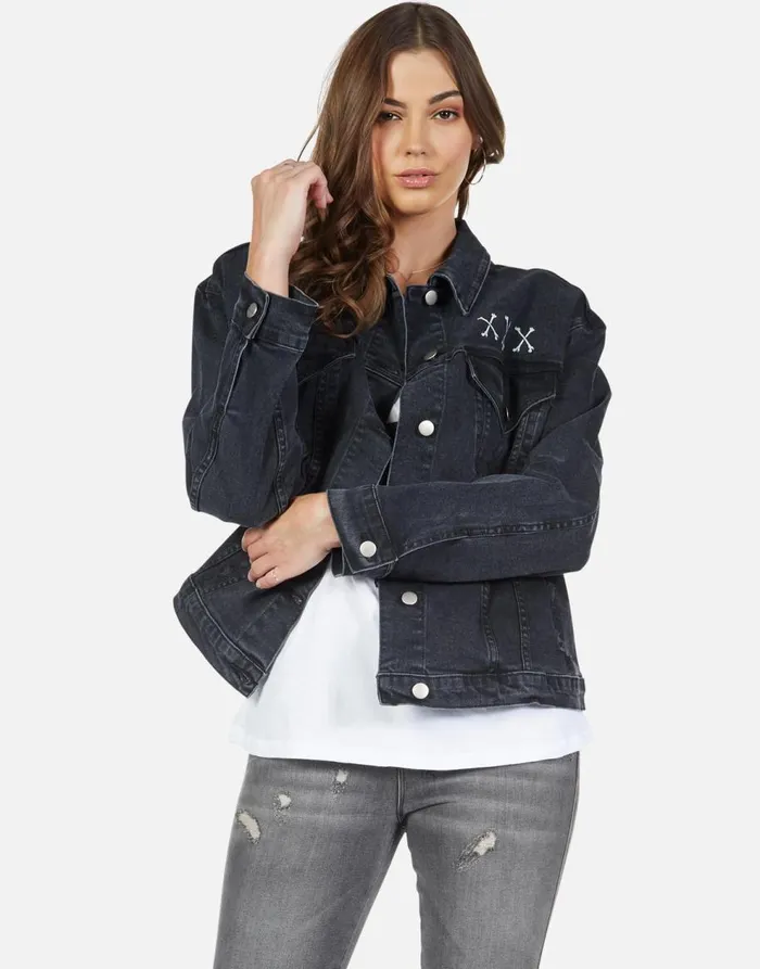Women039s Spencer Skull Bone Eye Vintage Black Lauren Moshi Jackets