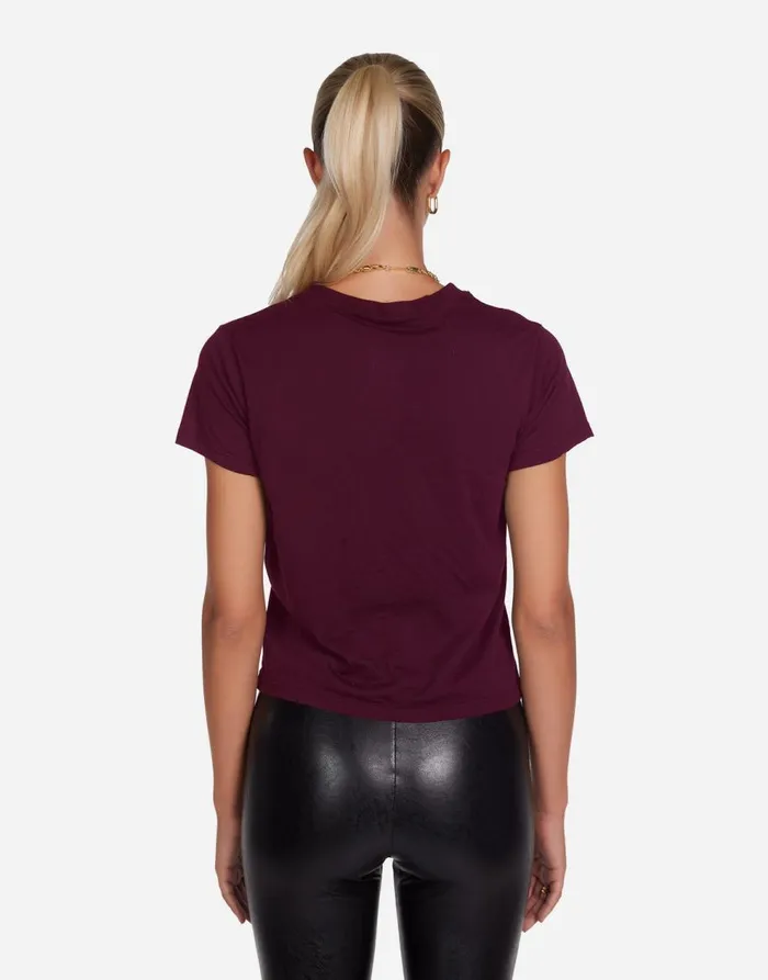 Women039s Ursula Peace Love Serenity Berry Wine Lauren Moshi Short Sleeve
