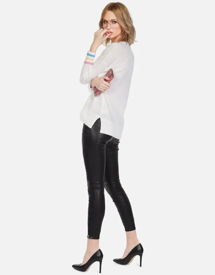 Women039s Vivian Dripping Star Creme Lauren Moshi Sweaters and Knits