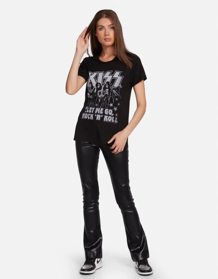 Women039s Wolf KISS Let Me Go Black Lauren Moshi Short Sleeve