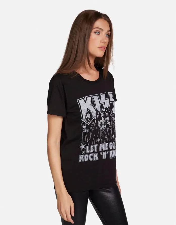 Women039s Wolf KISS Let Me Go Black Lauren Moshi Short Sleeve