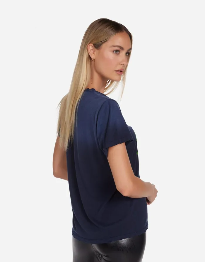 Women039s Wolf Neon Poison Skull Navy Ombre Lauren Moshi Short Sleeve