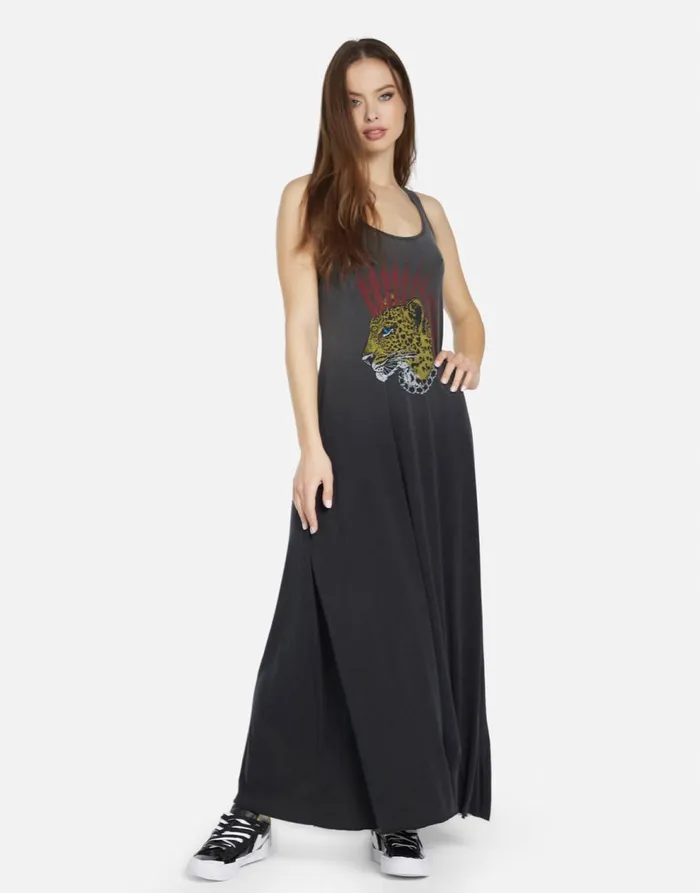 Women039s Zinnia Punk Leopard Jet Black Ombre Lauren Moshi Dresses