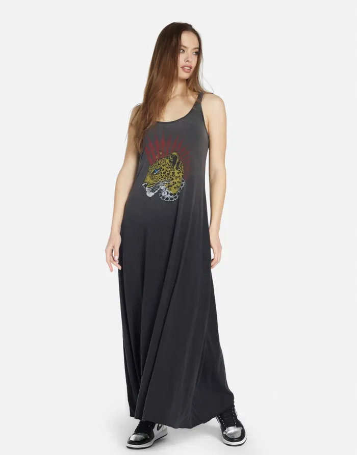 Women039s Zinnia Punk Leopard Jet Black Ombre Lauren Moshi Dresses