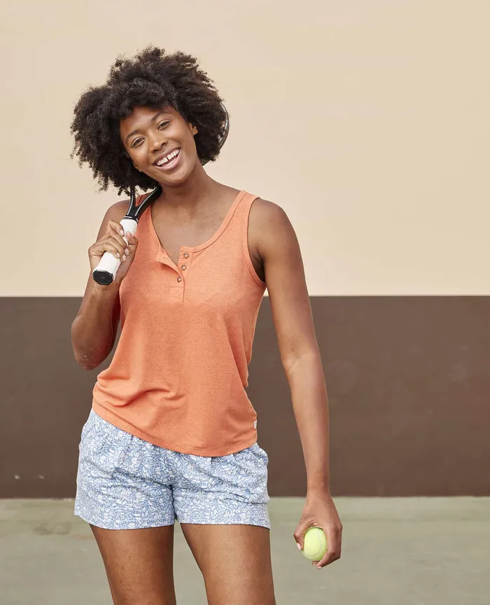Women8217s Piru Henley Tank Dreamsicle Loungewear and Sleep ToadandCo