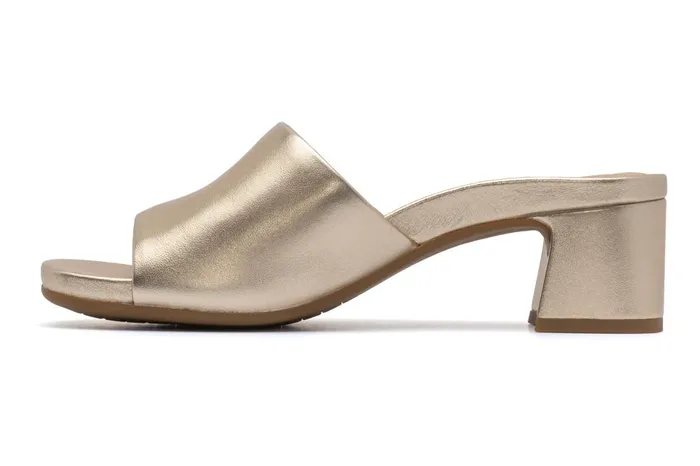 Women ABEO Footwear Dress Avenue Slide Light Gold Leather Women ABEO Footwear Dress Avenue Slide Light Gold Leather