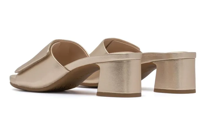 Women ABEO Footwear Dress Avenue Slide Light Gold Leather Women ABEO Footwear Dress Avenue Slide Light Gold Leather
