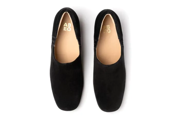 Women ABEO Footwear Dress Avenue Slip On Black Suede Women ABEO Footwear Dress Avenue Slip On Black Suede
