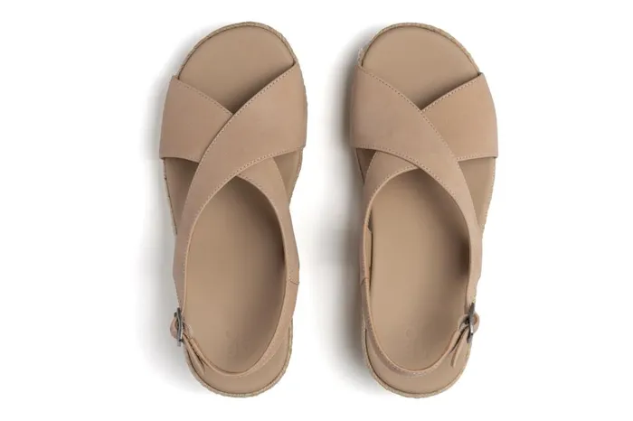 Women ABEO Footwear Sandals Riviera Cross Sand Leather Women ABEO Footwear Sandals Riviera Cross Sand Leather