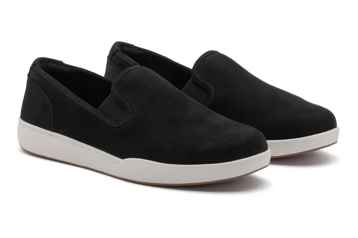 Women ABEO Footwear Sneakers Encore Slip On Black Leather Women ABEO Footwear Sneakers Encore Slip On Black Leather