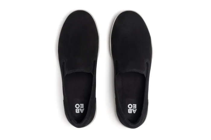 Women ABEO Footwear Sneakers Encore Slip On Black Leather Women ABEO Footwear Sneakers Encore Slip On Black Leather