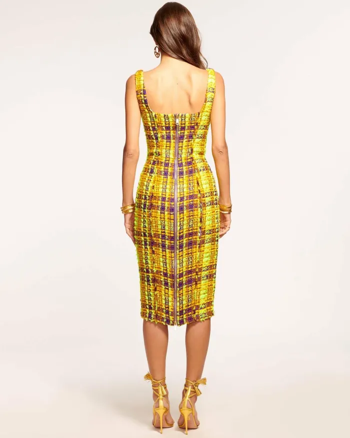 Women Adalyn Sleeveless Midi Dress Marigold Tweed Ramy Brook Dresses