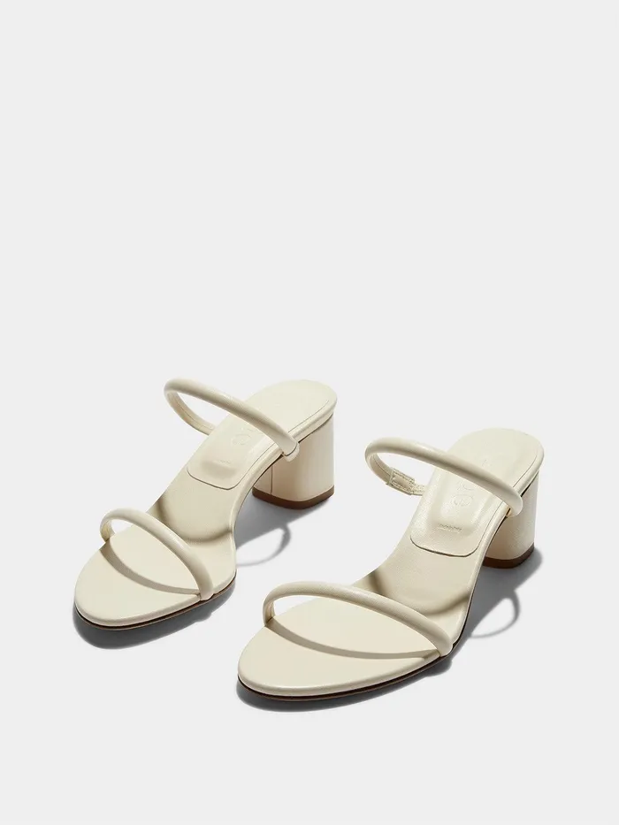 Women Aeyde ANNI Creamy Leather Heeled Sandal Aeyde Heeled Sandals