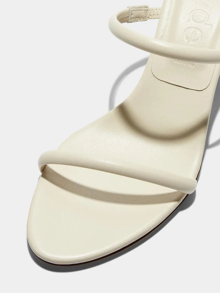Women Aeyde ANNI Creamy Leather Heeled Sandal Aeyde Heeled Sandals