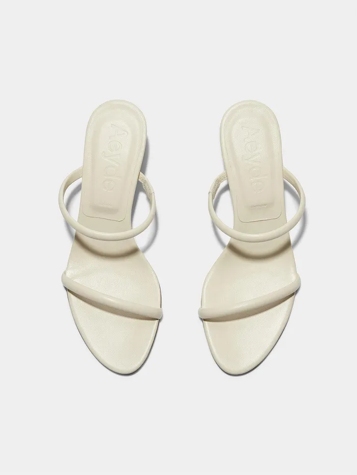 Women Aeyde ANNI Creamy Leather Heeled Sandal Aeyde Heeled Sandals