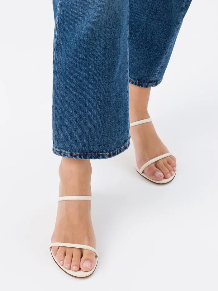 Women Aeyde ANNI Creamy Leather Heeled Sandal Aeyde Heeled Sandals