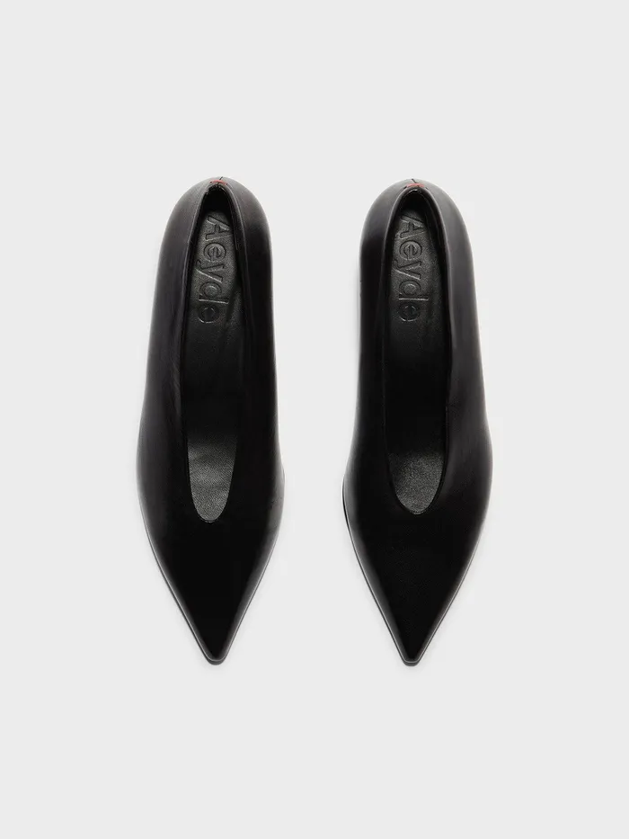 Women Aeyde CLARA Black Pointed Toe Pump Aeyde Pumps