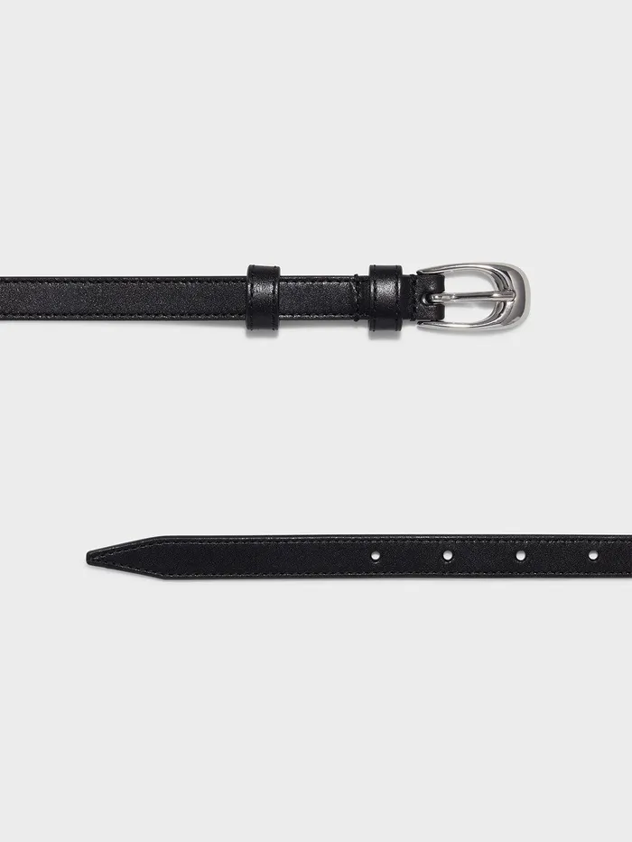 Women Aeyde ELEANOR Black Silver Leather Belt Aeyde Belts