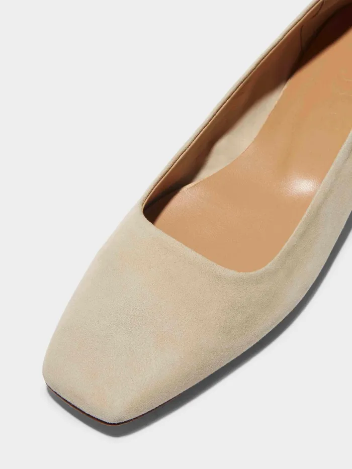Women Aeyde IDA Latte Suede Ballet Flat Aeyde Flats