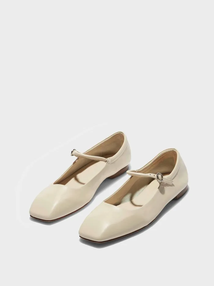 Women Aeyde UMA Creamy Mary Jane Flat Aeyde Flats