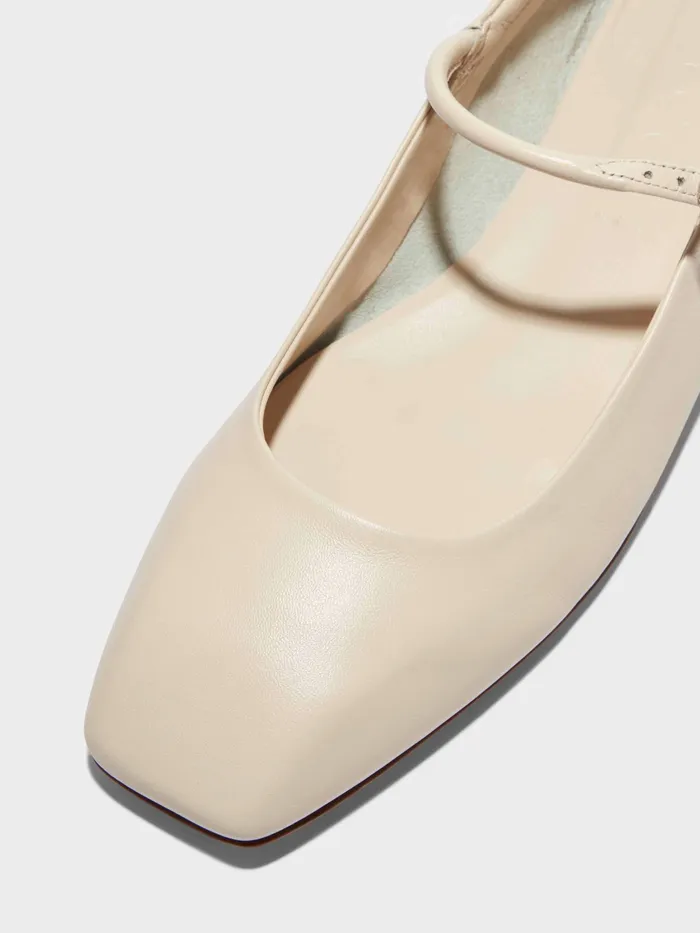 Women Aeyde UMA Creamy Mary Jane Flat Aeyde Flats