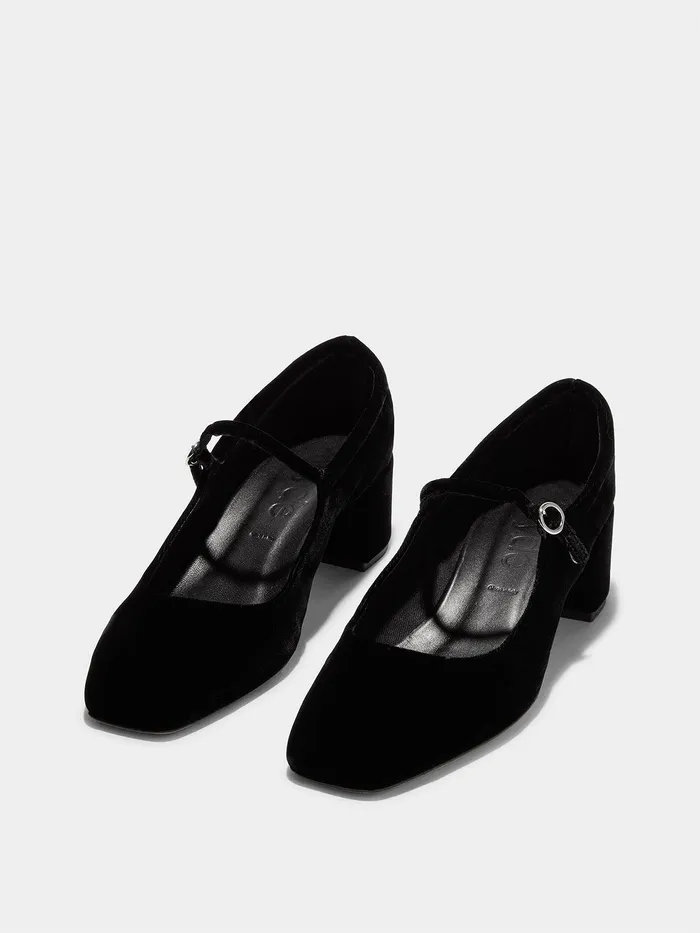 Women Aline Velvet MaryJane Pumps Aeyde Pumps