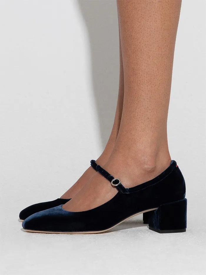 Women Aline Velvet MaryJane Pumps Aeyde Pumps