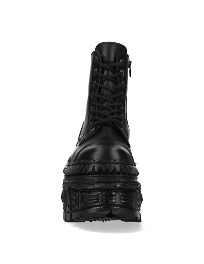 Women Ankle Boot Black Tank MWall083cS3 New Rock Military