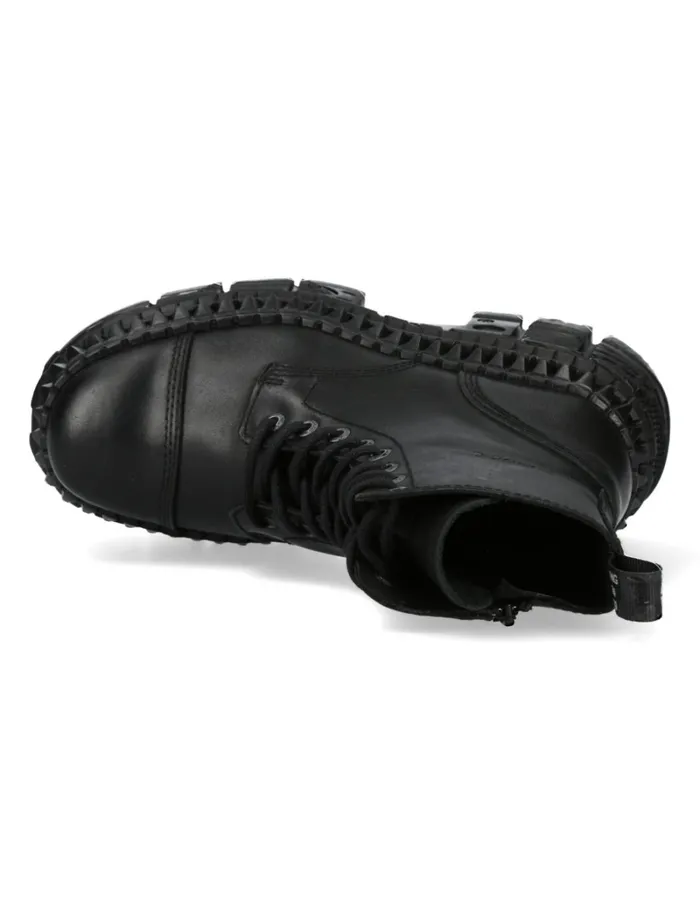 Women Ankle Boot Black Tank MWall083cS3 New Rock Military