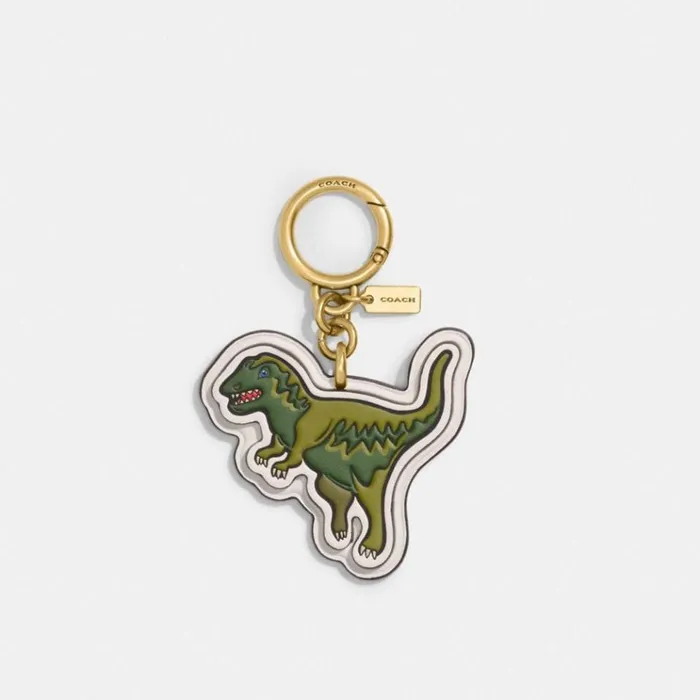 Women Bag Straps and Keychains Coach Rexy Bag Charm With Signature Canvas Brasschalk