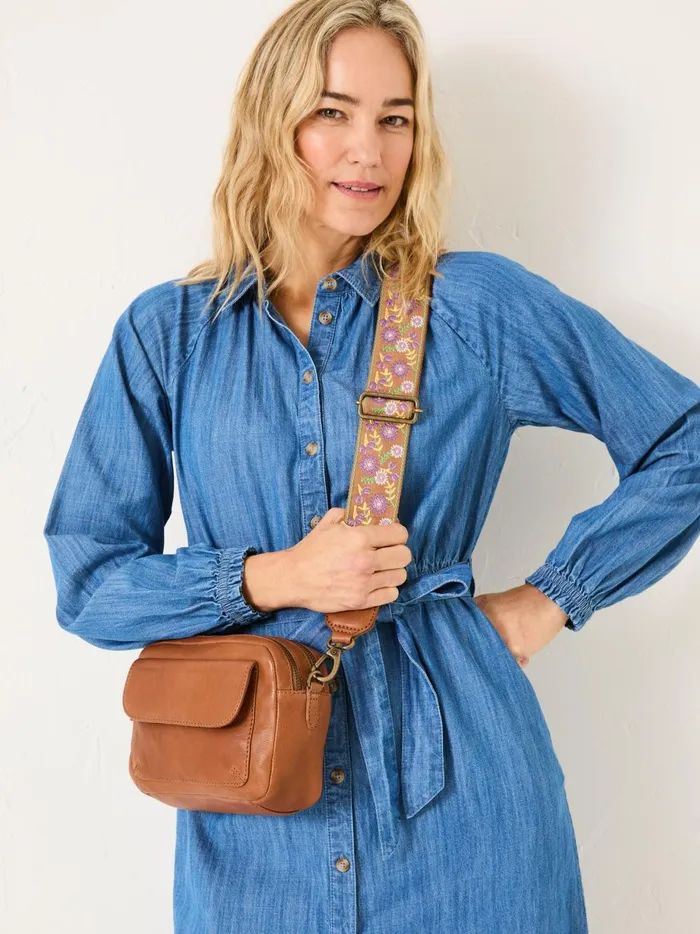 Women Bags and Purses Fat Face Tan Brown Oslo Camera Bag With Ornate Strap