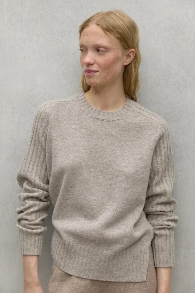Women Beige Eucalipto Sweater Ecoalf Knitwear