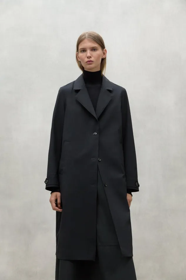 Women Black Albert Coat Ecoalf Coats And Jackets