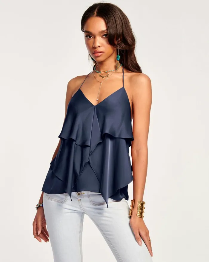 Women Brittany Ruffle Tank Top Ivory Ramy Brook Tops Women Brittany Ruffle Tank Top Ivory Ramy Brook Tops
