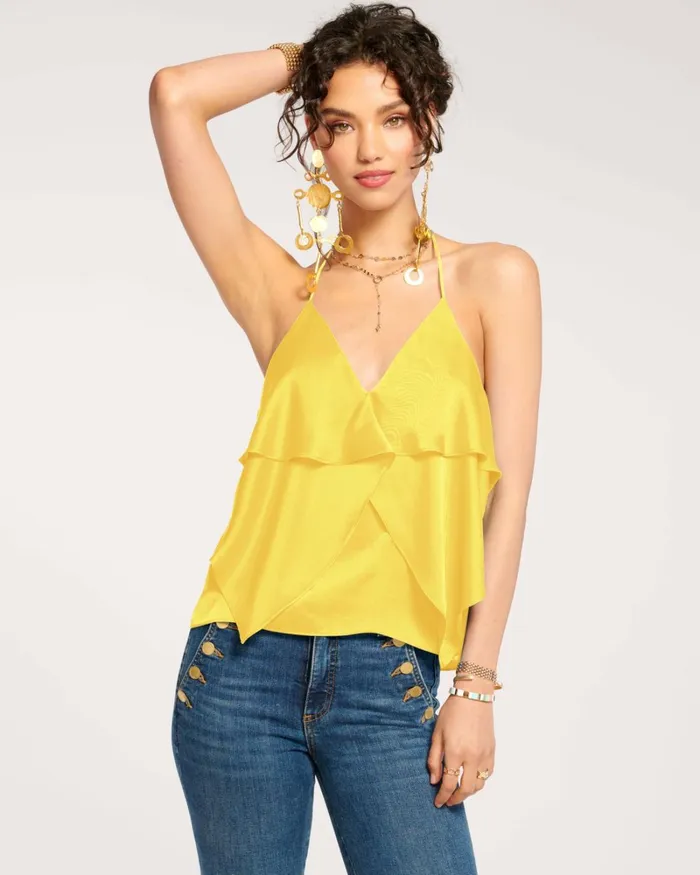 Women Brittany Ruffle Tank Top Ivory Ramy Brook Tops Women Brittany Ruffle Tank Top Ivory Ramy Brook Tops