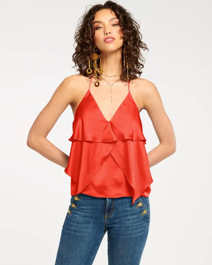Women Brittany Ruffle Tank Top Ivory Ramy Brook Tops Women Brittany Ruffle Tank Top Ivory Ramy Brook Tops