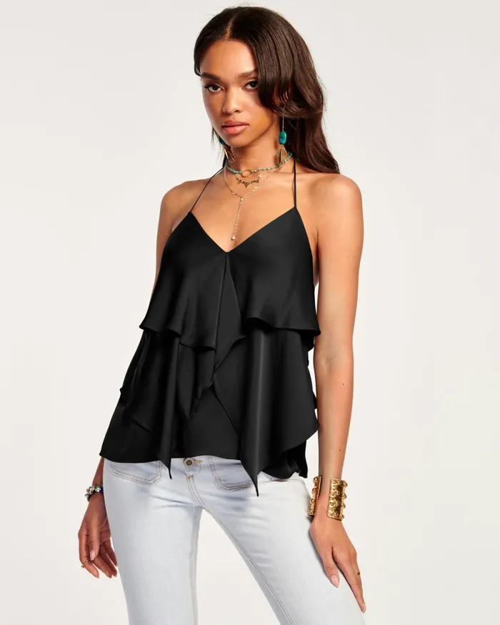Women Brittany Ruffle Tank Top Ivory Ramy Brook Tops Women Brittany Ruffle Tank Top Ivory Ramy Brook Tops