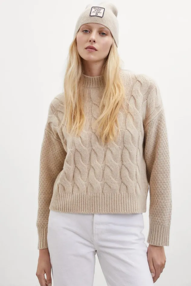Women Brown Mimosa Knitted Jumper Ecoalf Knitwear