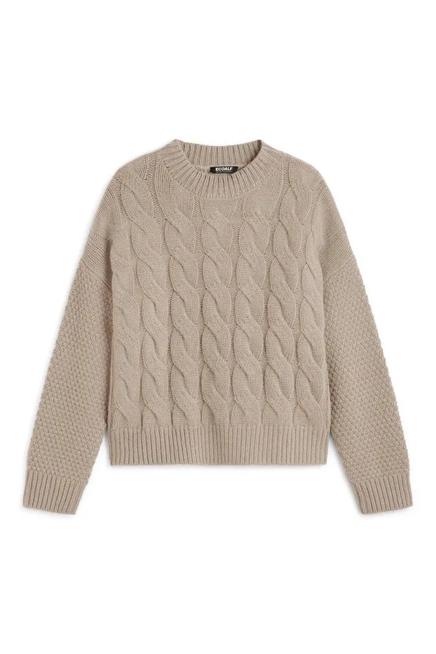 Women Brown Mimosa Knitted Jumper Ecoalf Knitwear