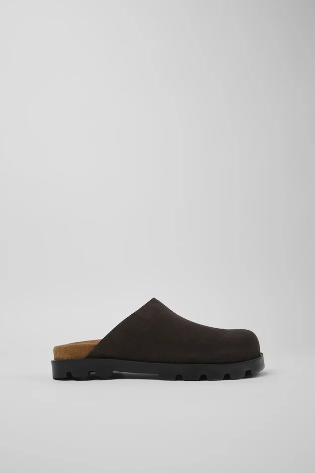 Women Brutus Sandal Gray Nubuck Clog Camper Casual Shoes