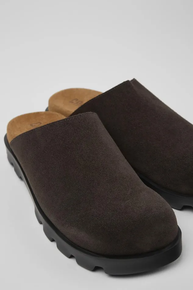 Women Brutus Sandal Gray Nubuck Clog Camper Casual Shoes Women Brutus Sandal Gray Nubuck Clog Camper Casual Shoes