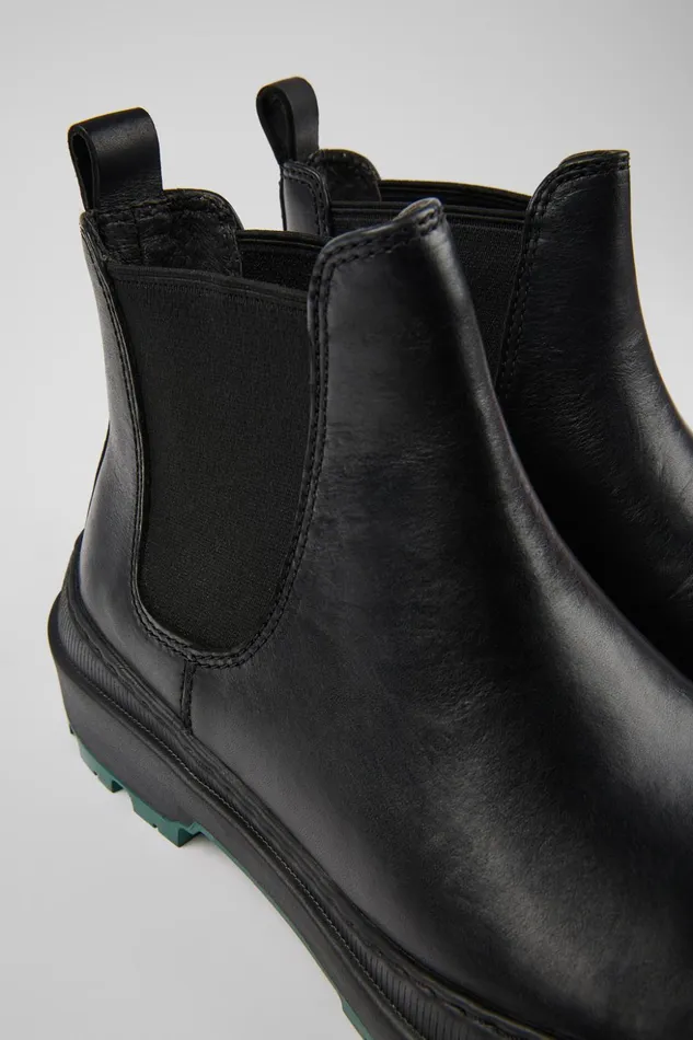 Women Brutus Trek MICHELIN Black Leather Ankle Boots Camper Ankle Boots