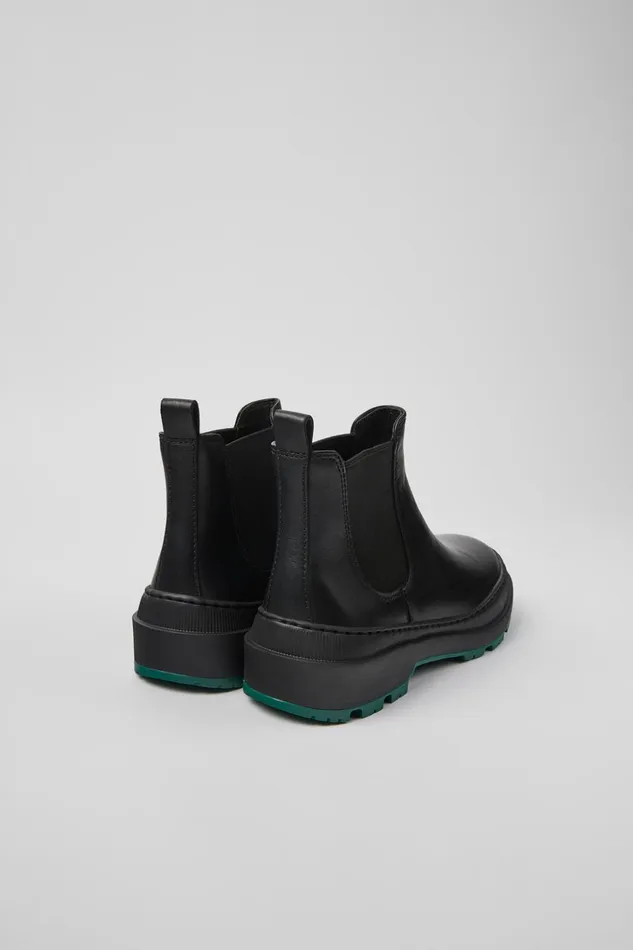 Women Brutus Trek MICHELIN Black Leather Ankle Boots Camper Ankle Boots